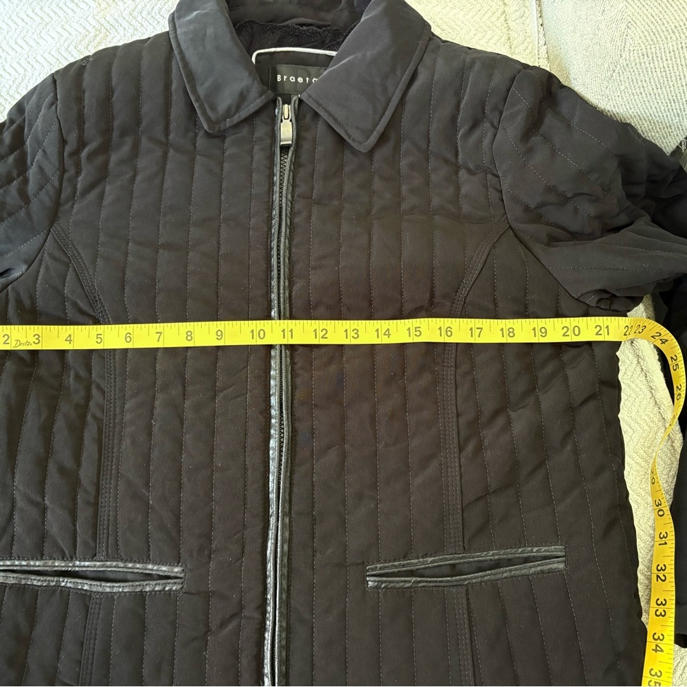 Braetan Black Quilted Women's Puffer Jacket with leather accents - Picture 6 of 11